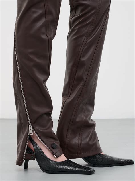 Zip Leather Pants