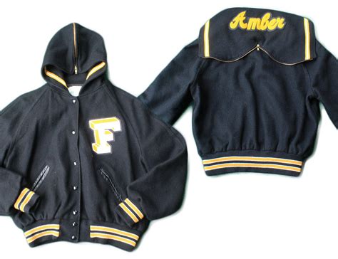 Zipper Hooded Letterman Jacket