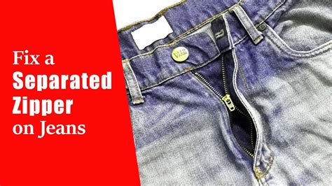 Zipper On Jeans Separated