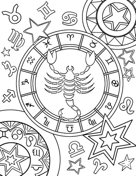 Zodiac Coloring Pages Scorpio