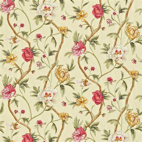 Flowering Tree Fabric Linen/Silver By Zoffany 330005