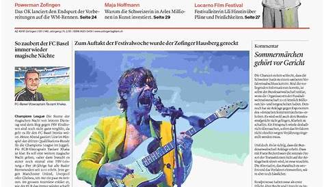 Zofinger Tagblatt vom 25.04.2017 - Bericht - foto atelier schmid