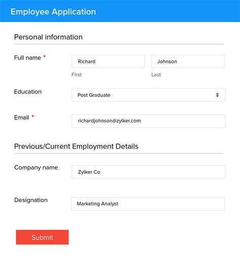 Zoho Forms Examples