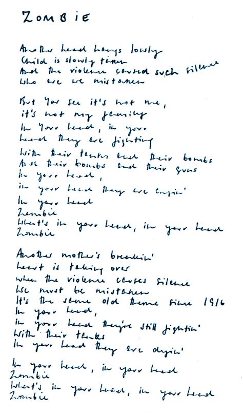 Zombie Cranberries Lyrics Interpretation