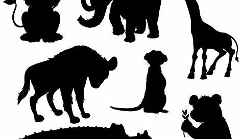 Zoo animals collection - vector silhouette (With images) | Zoo animals