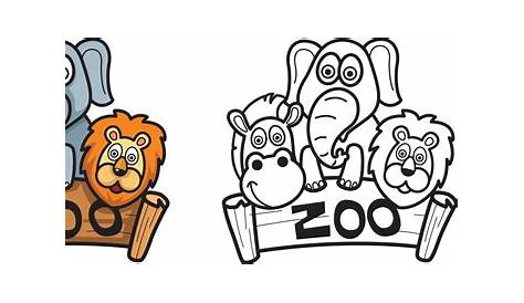clipart black and white zoo - Clipground