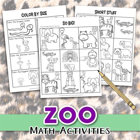 Zoo Math Activities For Kindergarten