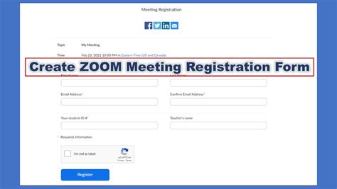 How to Setting up registration form for a ZOOM meeting YouTube