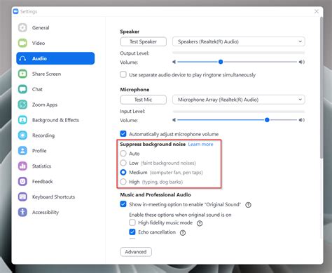 Zoom Background Noise Removal