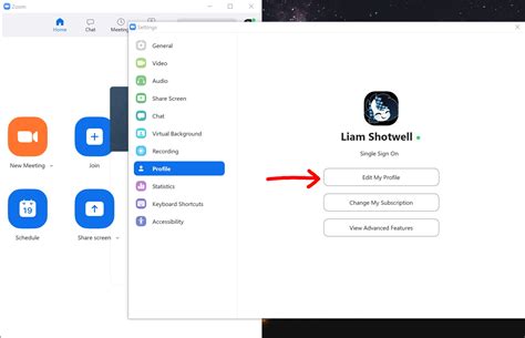 Image of Zoom Edit Profile