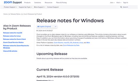 Zoom For Outlook Release Notes