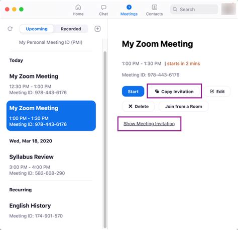 zoom meeting schedule invite