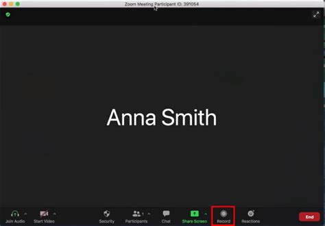 zoom recording button mac