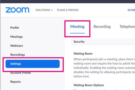 Image of Zoom Settings