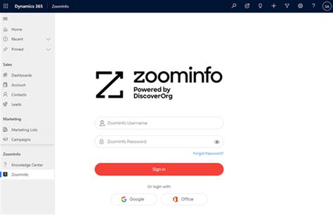zoominfo login page