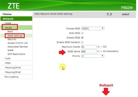 zte router login password