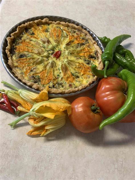 Zucchini Blossom Quiche