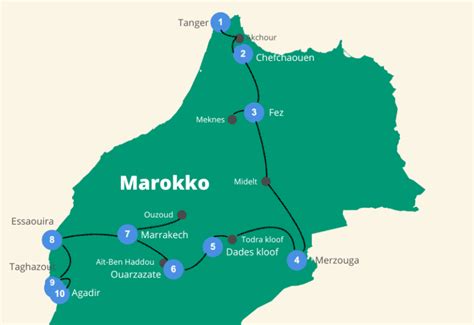 Marokko Kaart Morocco Map Detailed Vector Illustration Stock