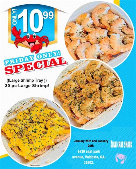 Zulu Crab Shack Menu