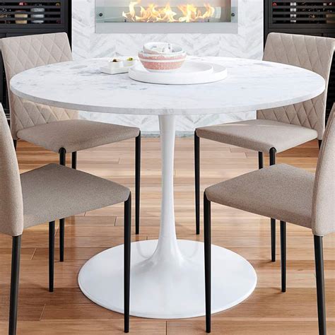 Zuo Modern Round Marble Dining Table