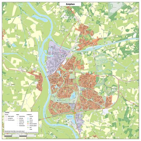 Topografische kaart 33O Zutphen digitaal VectorMap de online kaarten
