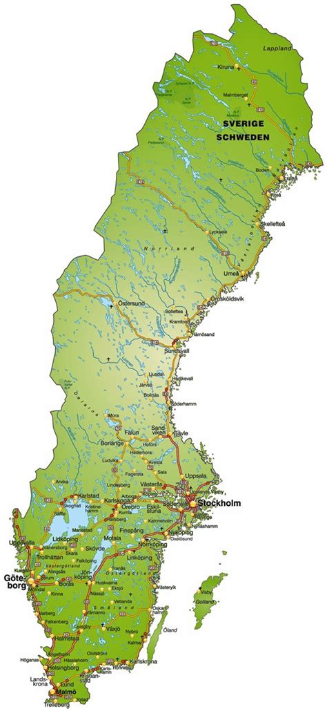 Road Map of Sweden Ezilon Maps