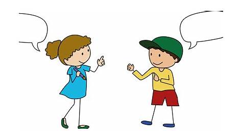 Two Children Talking Cartoon