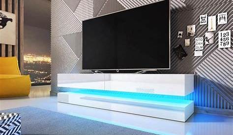 Zwevend Tv Meubel Wit 140 Cm Modern meubel Hoogglans Zwart Of