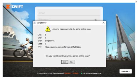Zwift Login Script Error