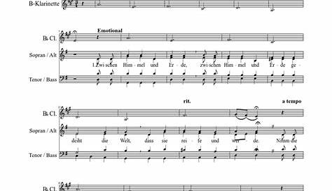 Zwischen Himmel und Erde sheet music for Clarinet, Voice download free