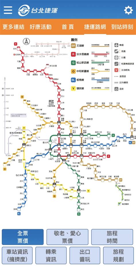 台北捷運票價查詢表