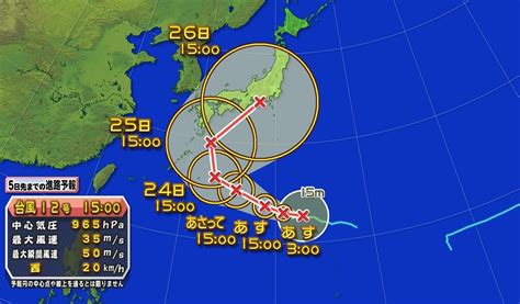 台風第12号の気象情報